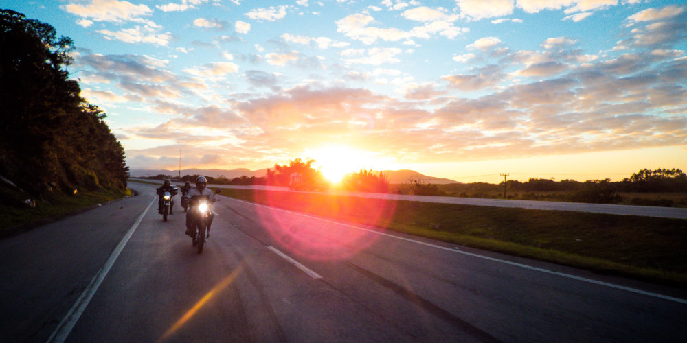 Motorcycle sunset